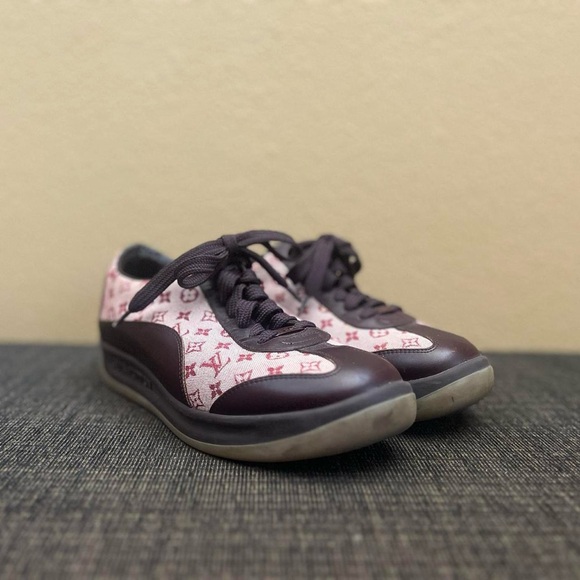 Louis Vuitton Brown/Sepia Monogram Mini Lin and Leather Runners Sneakers - Picture 6 of 6